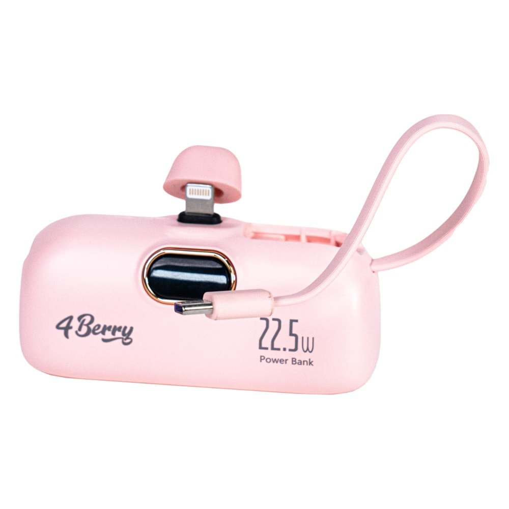 DX268Y Pembe Powerbank – 5.000 mAh, 22.5 W Lightning Hızlı Şarj
