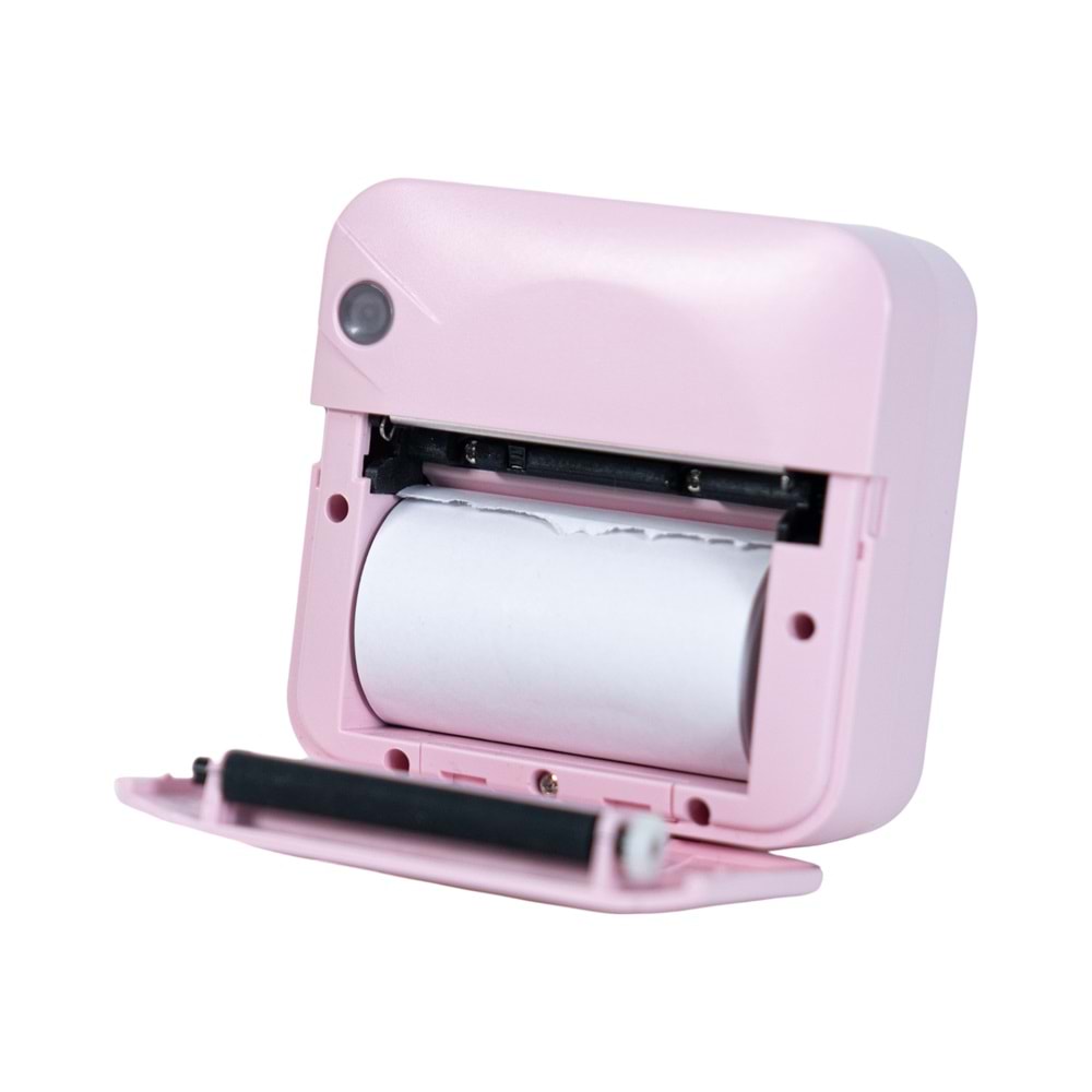 C17M Pembe Mini Bluetooth Yazıcı – Termal, Portable, Kartuşsuz Baskı
