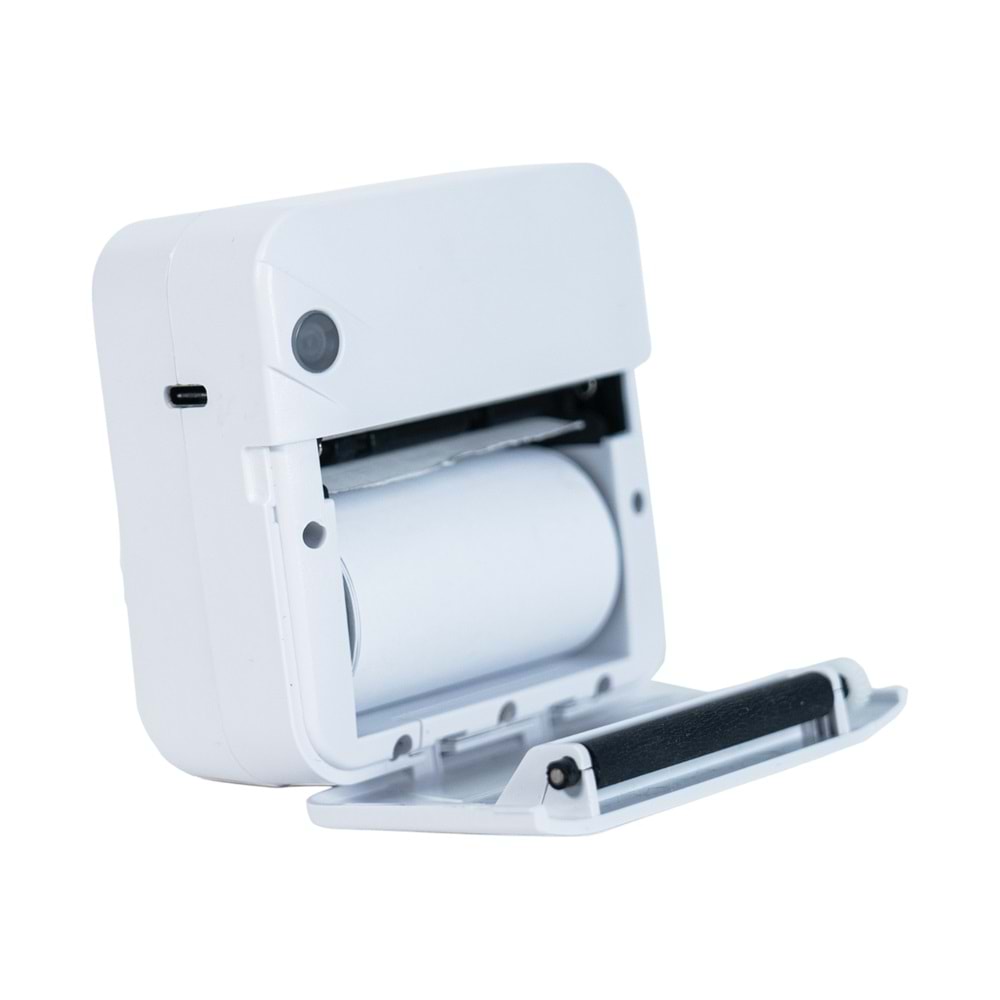 C17M Beyaz Mini Bluetooth Yazıcı – Termal, Portable, Kartuşsuz Baskı