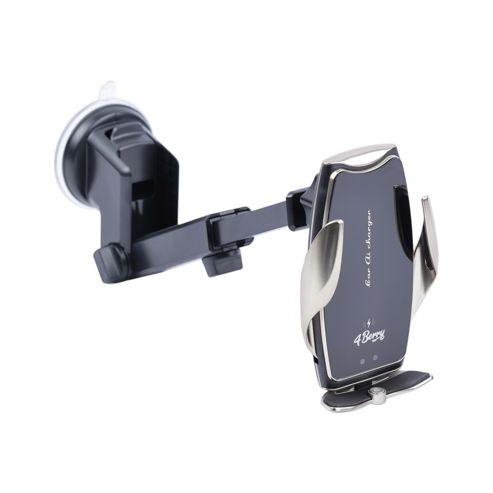 A8G Gri Araç Tutucu – 15 W Kablosuz Hızlı Şarj, Otomatik Kıskaçlı