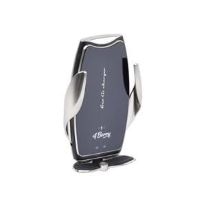 A8G Gri Araç Tutucu – 15 W Kablosuz Hızlı Şarj, Otomatik Kıskaçlı