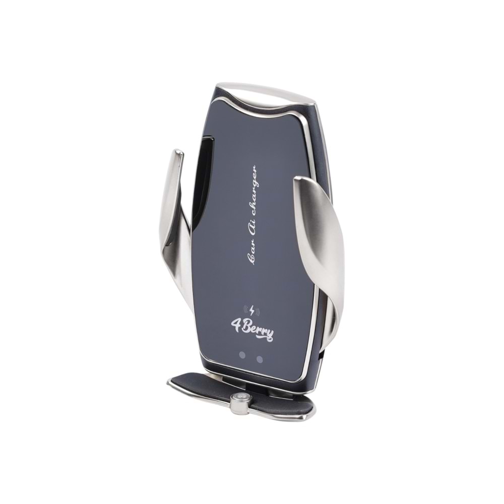 A8G Gri Araç Tutucu – 15 W Kablosuz Hızlı Şarj, Otomatik Kıskaçlı