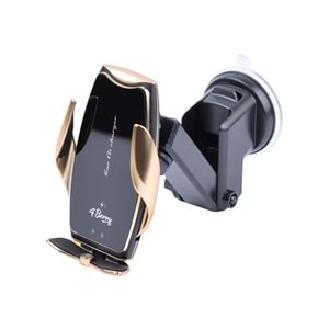 A8G Gold Araç Tutucu – 15 W Kablosuz Hızlı Şarj, Otomatik Kıskaçlı