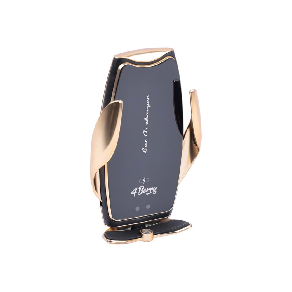 A8G Gold Araç Tutucu – 15 W Kablosuz Hızlı Şarj, Otomatik Kıskaçlı