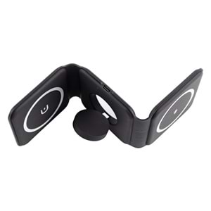 W07B Siyah 3 in 1 Manyetik Kablosuz Şarj Standı – iPhone, AirPods, Apple Watch