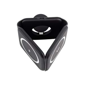 W07B Siyah 3 in 1 Manyetik Kablosuz Şarj Standı – iPhone, AirPods, Apple Watch