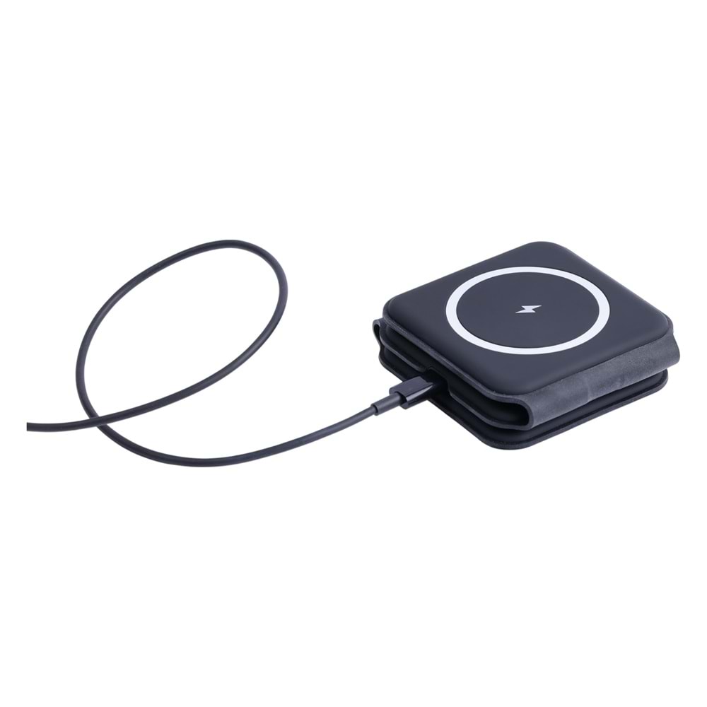 W07B Siyah 3 in 1 Manyetik Kablosuz Şarj Standı – iPhone, AirPods, Apple Watch