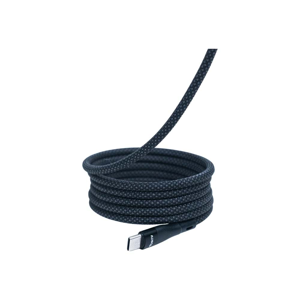 BMCC-04 Siyah USB-C-C Manyetik Kablo – 1 m, 100 W Süper Hızlı Şarj