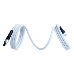 BMCC-02 Beyaz Manyetik USB-C-USB-C Kablo – 1.5 m, 60 W Hızlı Şarj