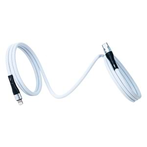 BMLC-01 Beyaz Manyetik 1m Hızlı Şarj Kablosu – Type-C - Lightning, 3 A