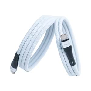 BMLC-01 Beyaz Manyetik 1m Hızlı Şarj Kablosu – Type-C - Lightning, 3 A