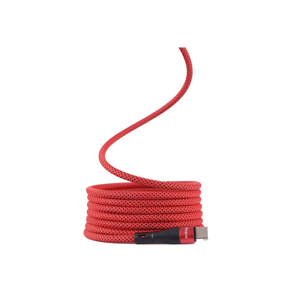 BMLC-01 Kirmizi Manyetik 1m Hızlı Şarj Kablosu – Type-C - Lightning, 3 A