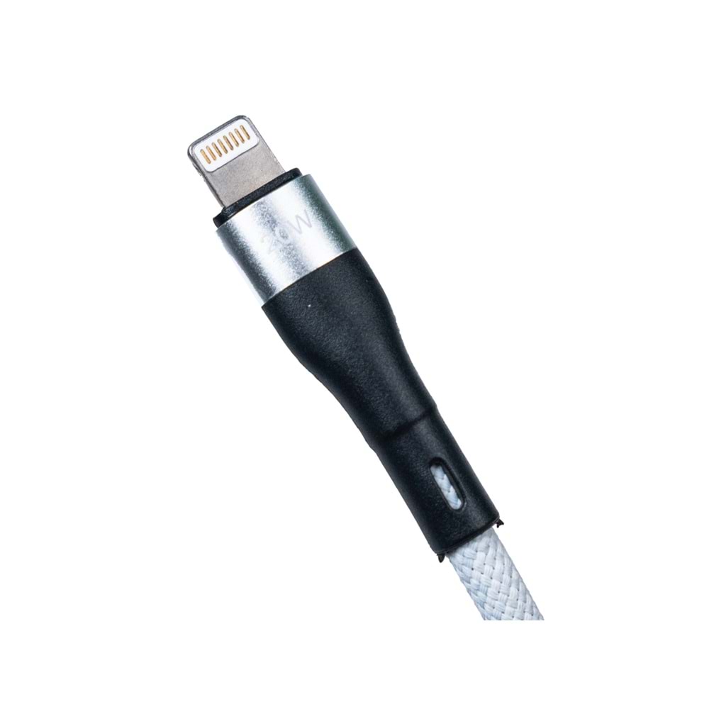 BMLC-02 Beyaz Manyetik 1,5 m Hızlı Şarj Kablosu – Type-C - Lightning, 3 A