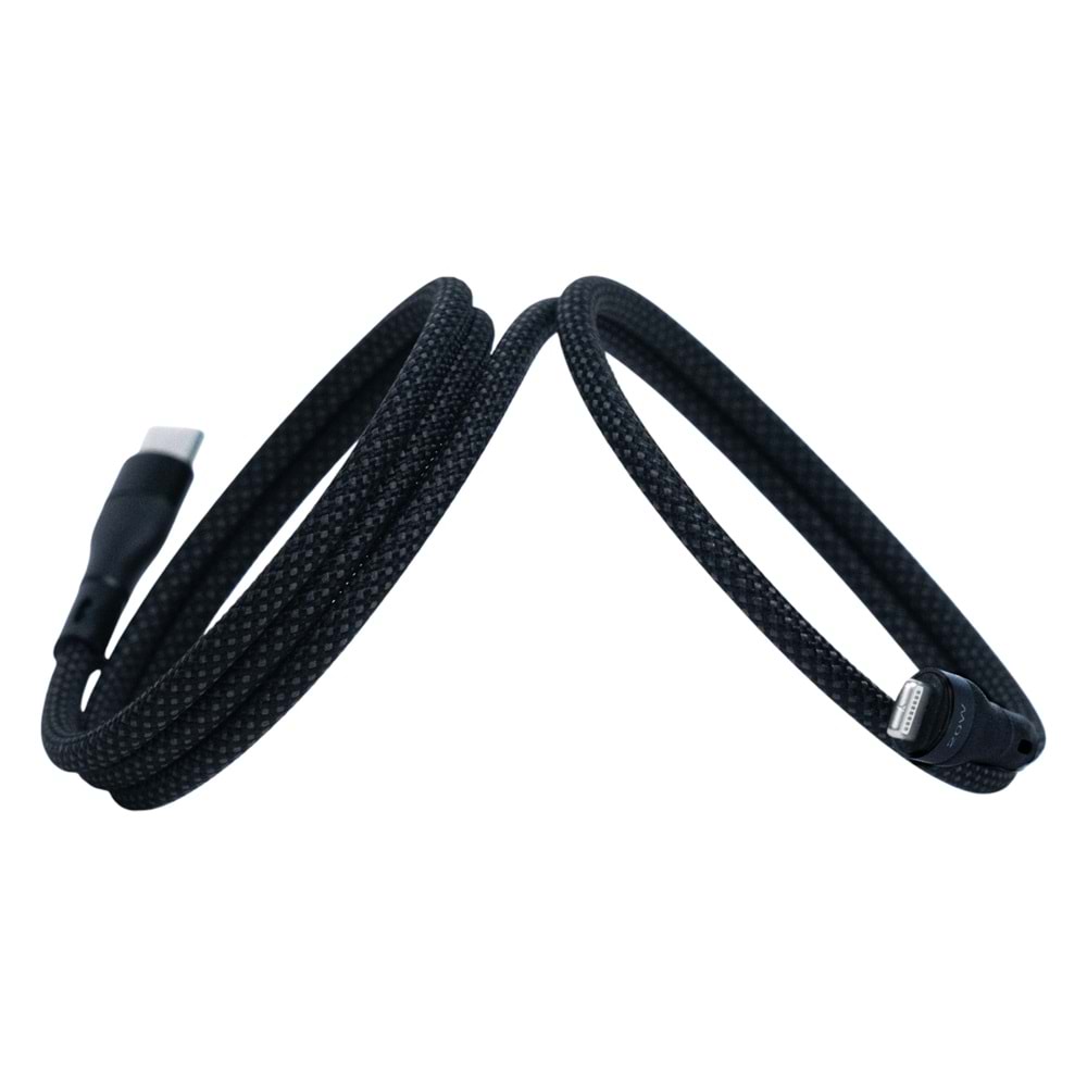 BMLC-02 Siyah Manyetik 1,5 m Hızlı Şarj Kablosu – Type-C - Lightning, 3 A