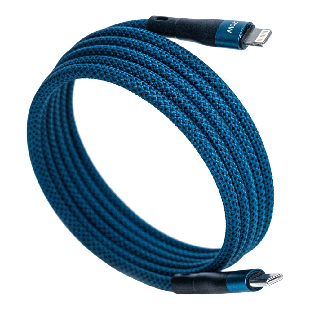 BMLC-03 Mavi Manyetik 2m Hızlı Şarj Kablosu – Type-C - Lightning, 3 A