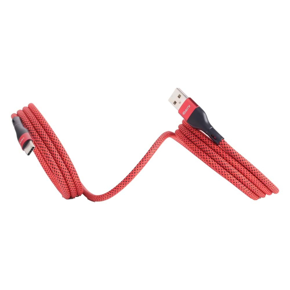 BMUC-03 Kirmizi Manyetik USB-A›C Kablo – 2 m, Süper Hızlı Şarj