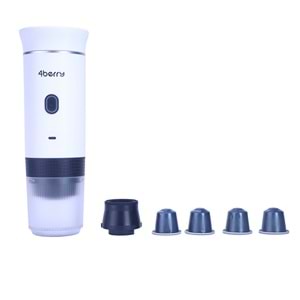 KMPRO Taşınabilir Kahve Makinesi – USB Şarjlı, Kapsül ve Öğütülmüş Kahve Uyumlu, Beyaz