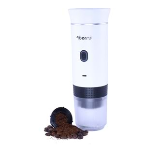 KMPRO Taşınabilir Kahve Makinesi – USB Şarjlı, Kapsül ve Öğütülmüş Kahve Uyumlu, Beyaz