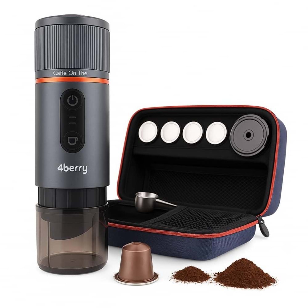 Taşınabilir Kahve Makinesi Pro Max – Şarjlı, Taşınabilir, Kapsül ve Toz Kahve Uyumlu MAVI