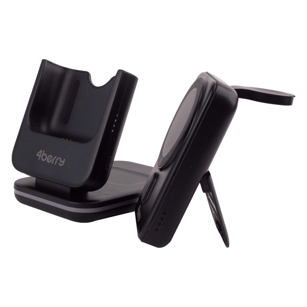 BWLm01B Siyah Powerbank & Stand – 5-in-1, 5 000 mAh, 20 W Hızlı Şarj