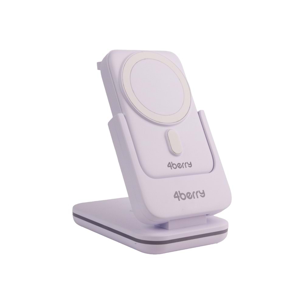 BWLm01B Beyaz Powerbank & Stand – 5-in-1, 5000 mAh, 20 W Hızlı Şarj