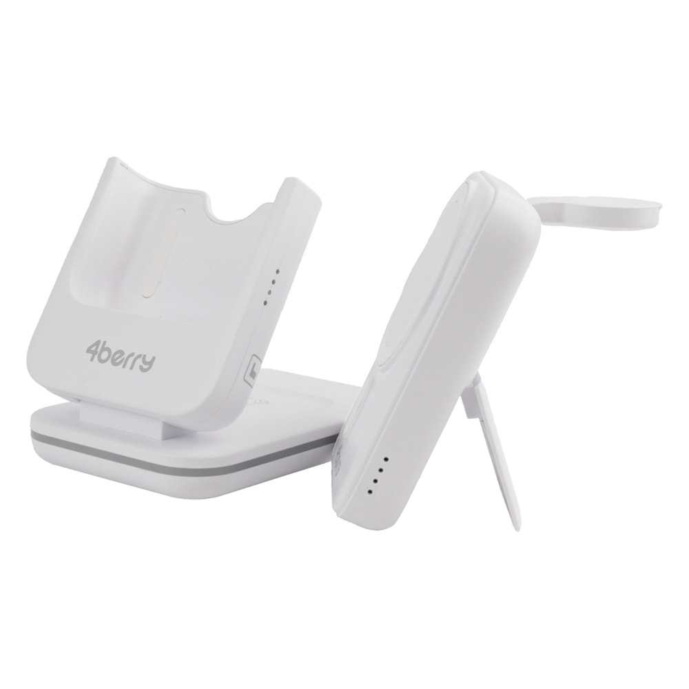 BWLm01B Beyaz Powerbank & Stand – 5-in-1, 5000 mAh, 20 W Hızlı Şarj