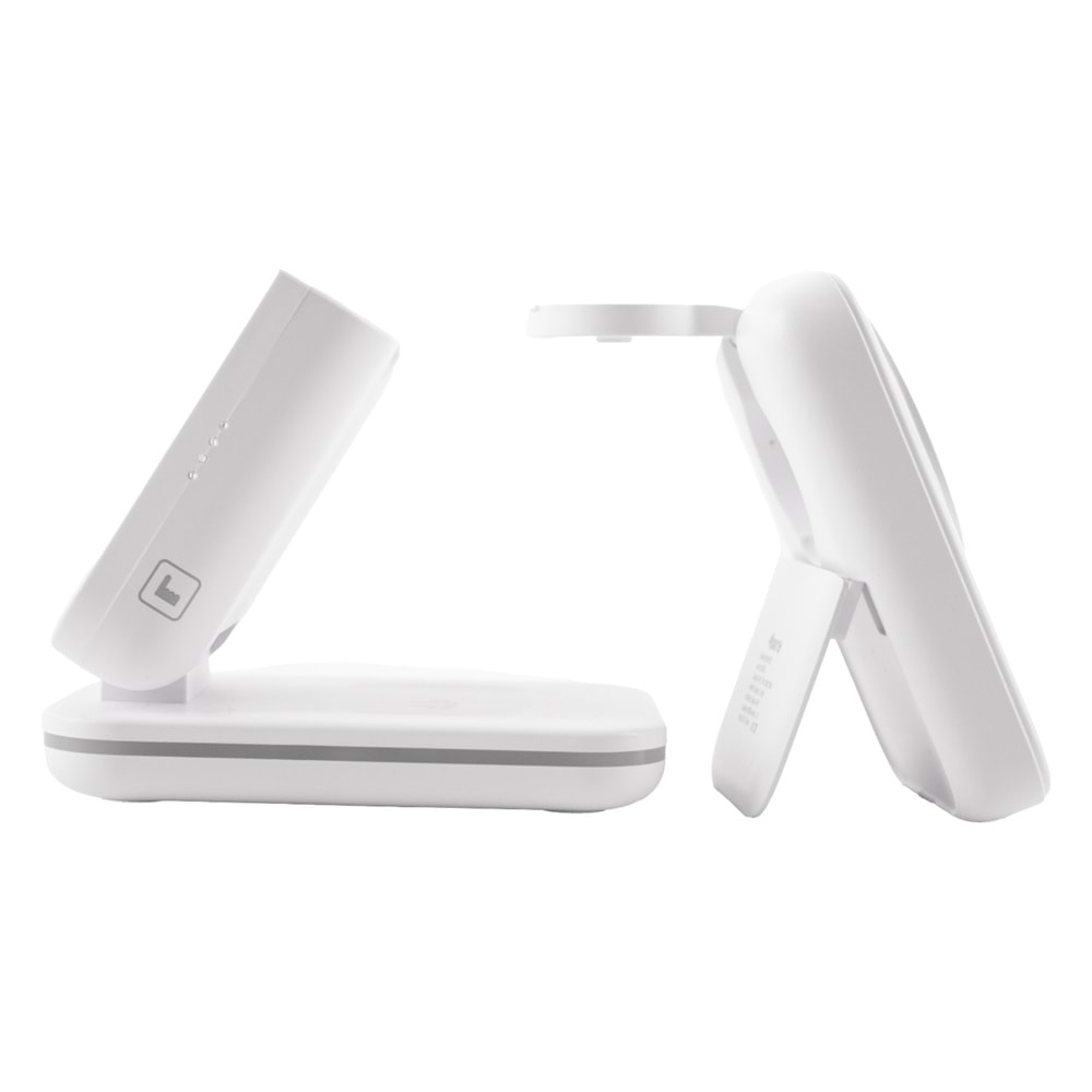 BWLm01B Beyaz Powerbank & Stand – 5-in-1, 5000 mAh, 20 W Hızlı Şarj