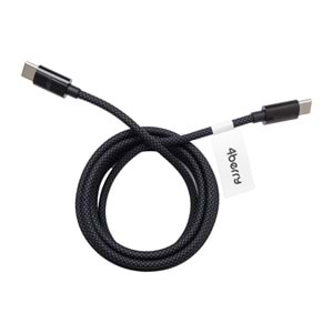 ECO-CC Siyah USB-C-C Kablosu – 1.2 m, Örgülü, 60 W Hızlı Şarj