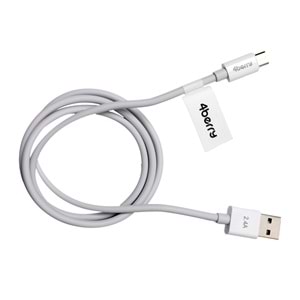 ECO-AMT Beyaz USB-A-Micro USB Kablo – 1.2 m, 2.4 A Hızlı Şarj