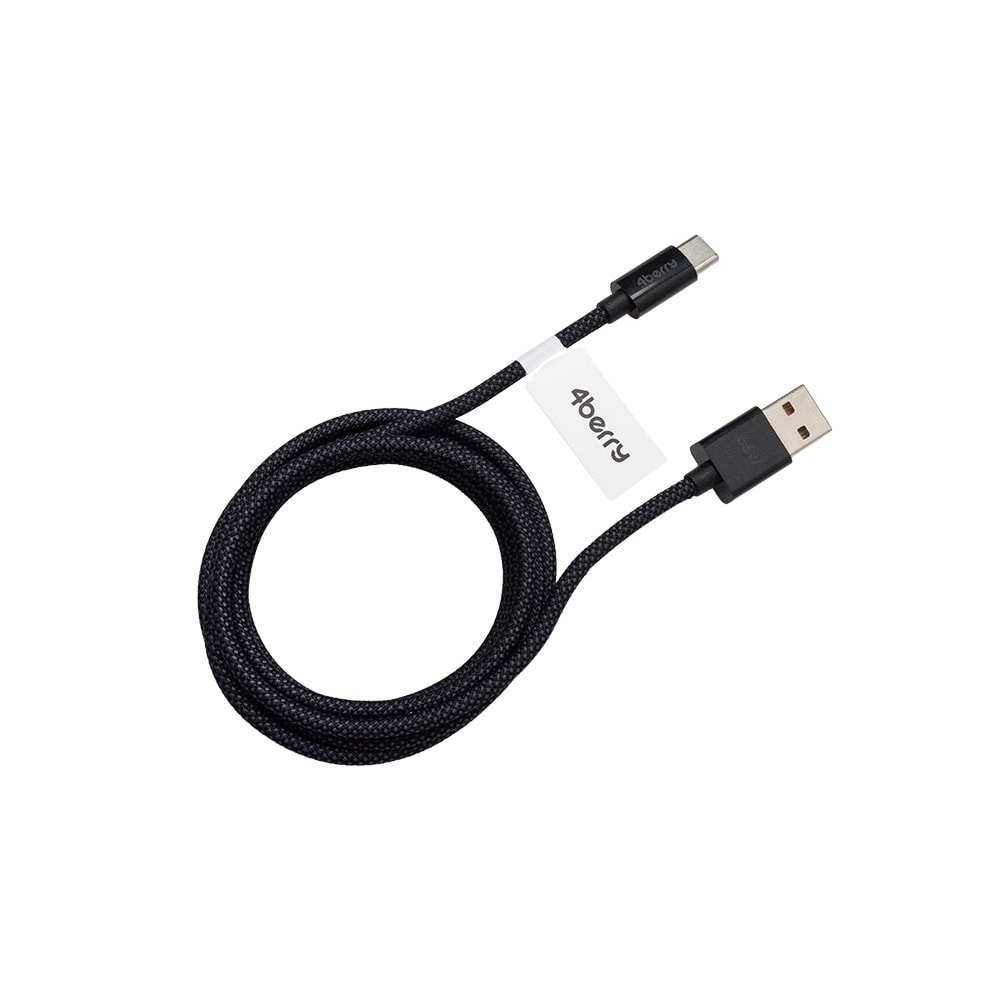 USB-A to Type-C 66W Örgülü Süper Hızlı Şarj Kablosu ve Veri Kablosu 2 M SIYAH