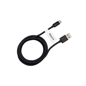 USB-A to Type-C 66W Örgülü Süper Hızlı Şarj Kablosu ve Veri Kablosu 2 M SIYAH