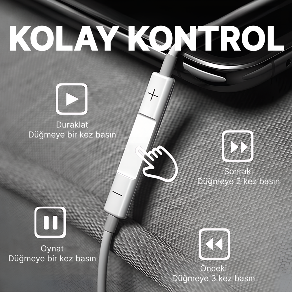PS02 KABLOLU KULAKLIK LIGHTNING BEYAZ