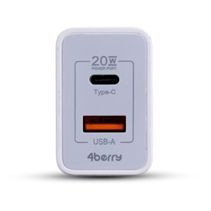 AD88 20W Çift USB Şarj Adaptörü - Hızlı Şarj Cihazı BEYAZ