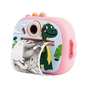 M5 Taşınabilir Fotoğraf Yazıcı ve Kamera DİNOZOR Pembe